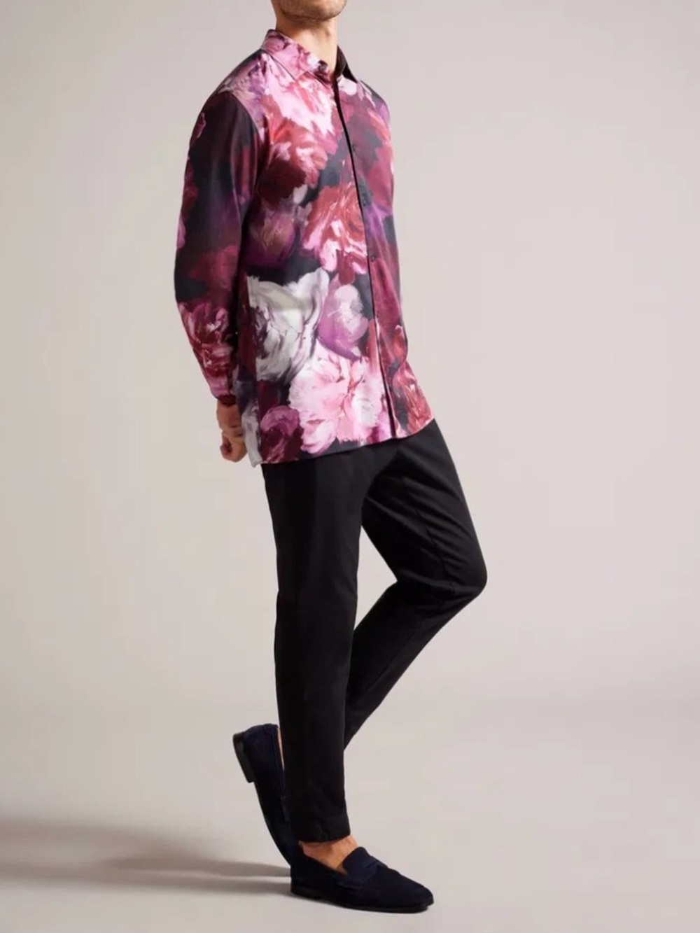Ted Baker Floral Button-Front Jacket - Pink & Gray